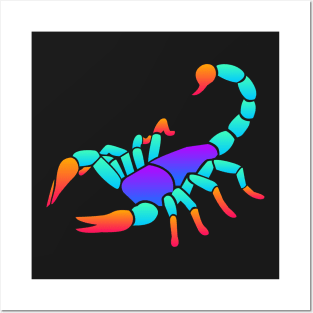 Trippy Psychedelic Rave Scorpion Posters and Art